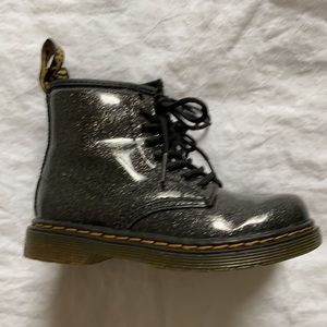 Kids Sparkly Black Doc Martens